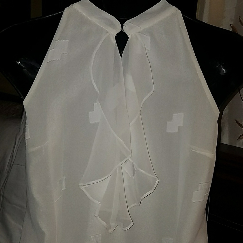 Guess cream blouse with lace New with tags.